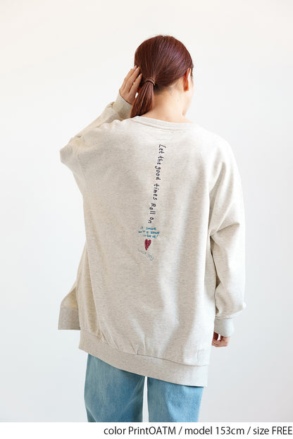 Vertical Embroidered Heart Fleece Tunic