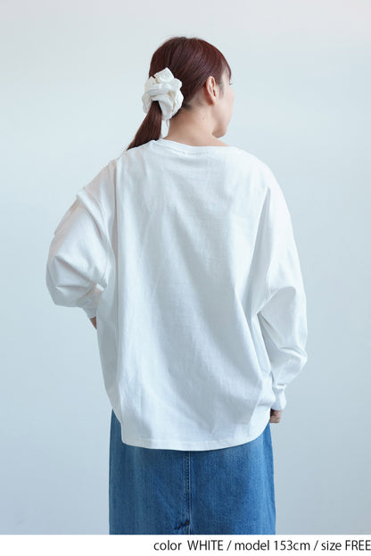 ワイドなうしろふんわりプルオーバー