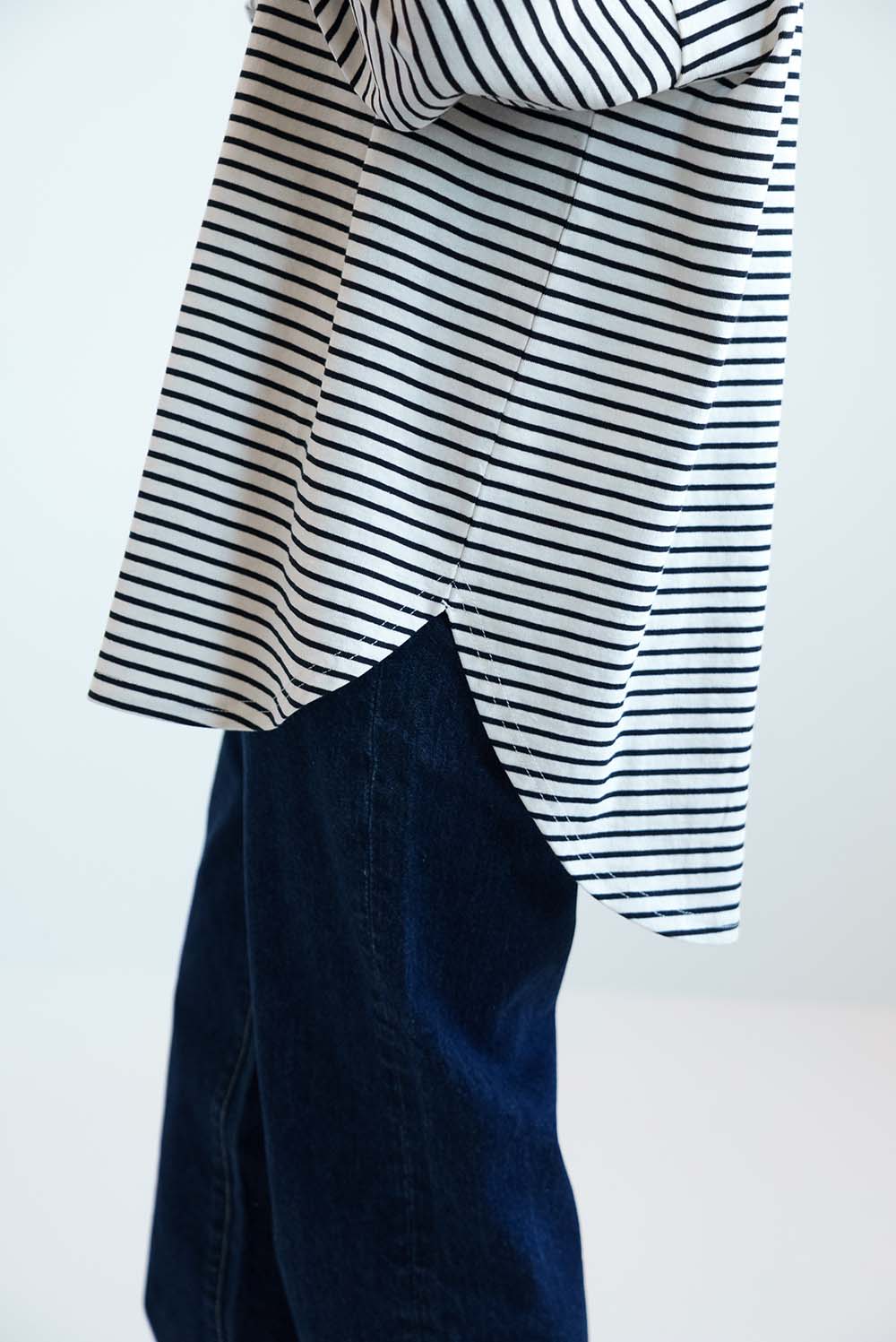 Back Henley Rounded Hem Tunic