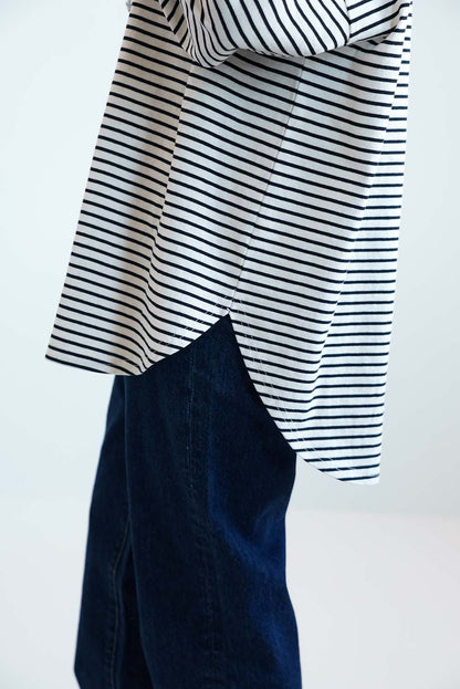 Back Henley Rounded Hem Tunic