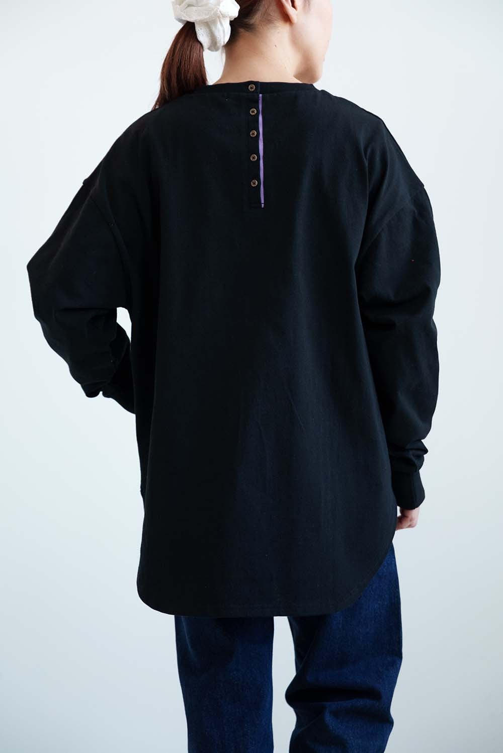 後ろヘンリー裾ラウンドチュニック – HEART MARKET