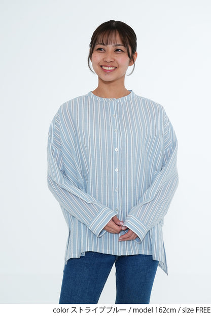 ストライプワイドシャツ