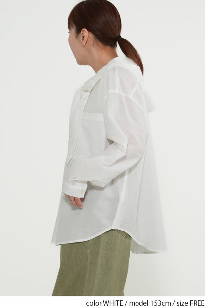 Bow Tie Hooded Blouse