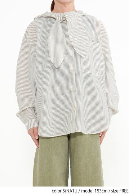 Bow Tie Hooded Blouse