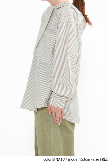 Bow Tie Hooded Blouse