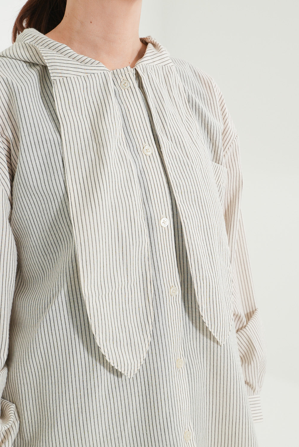 Bow Tie Hooded Blouse