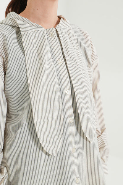 Bow Tie Hooded Blouse