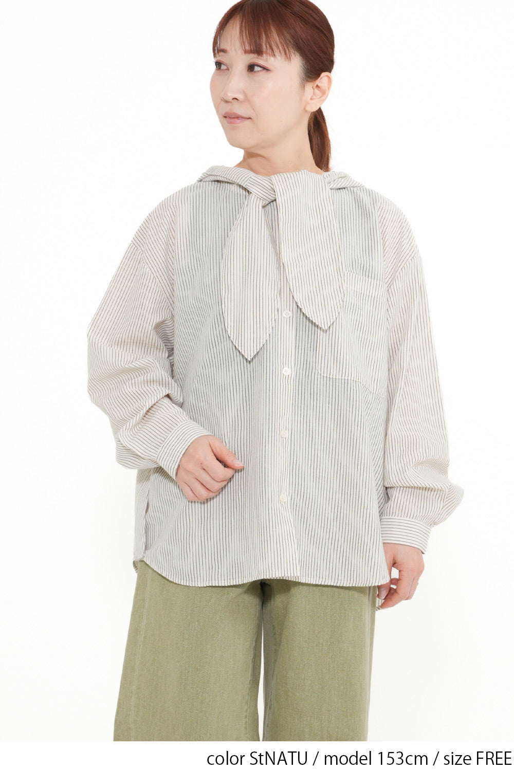 Bow Tie Hooded Blouse