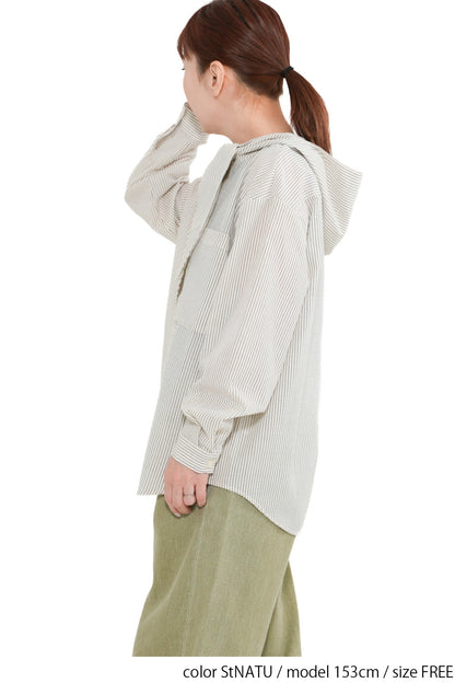 Bow Tie Hooded Blouse