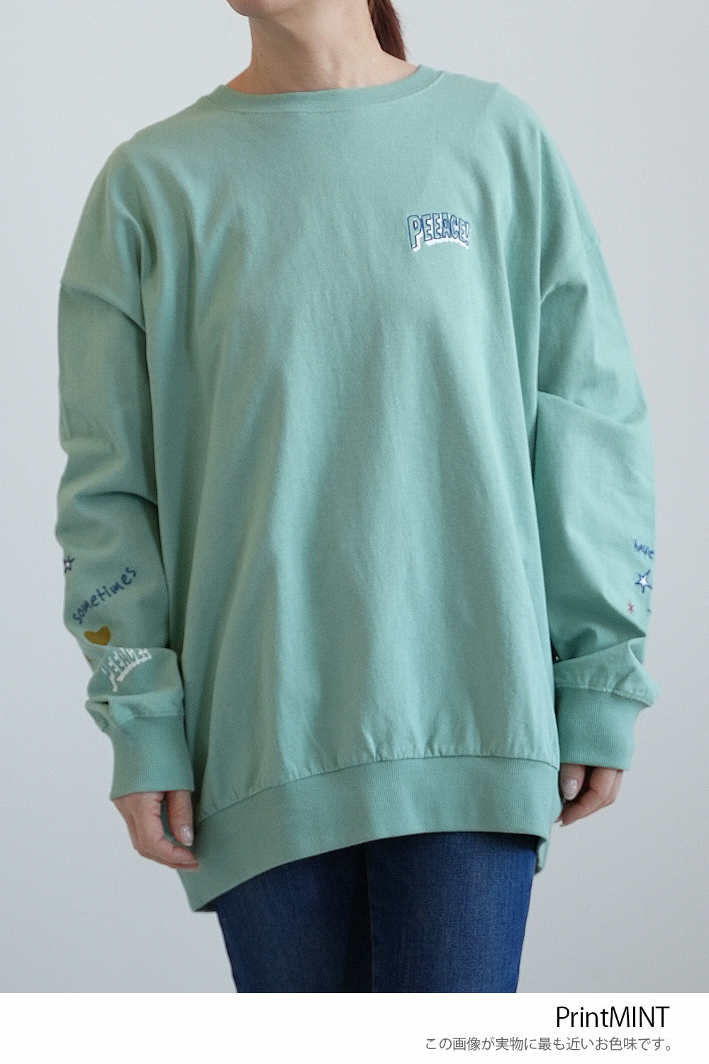 PEEACE!袖刺繍ロンT