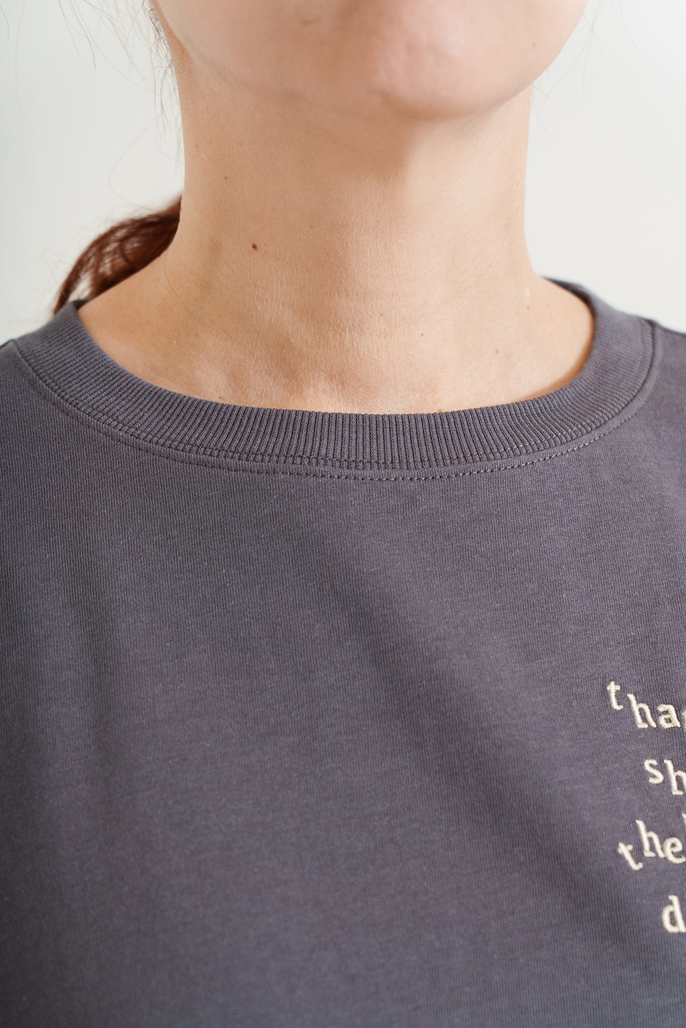 Back Logo Heart Print 3/4 Sleeve Pullover