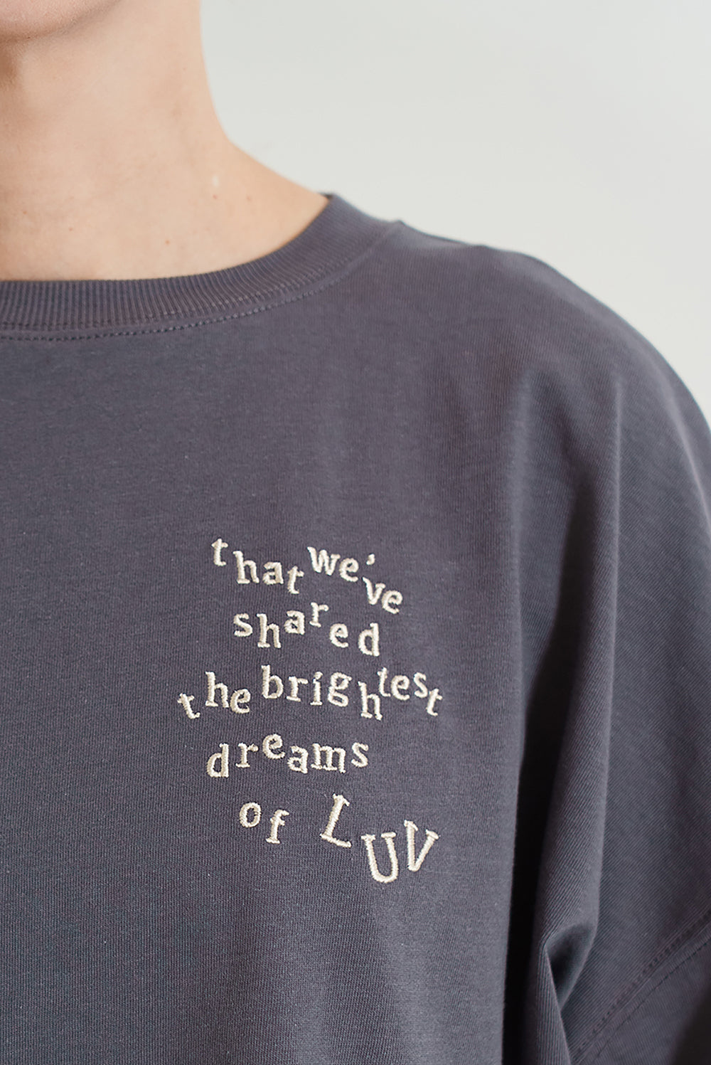 Back Logo Heart Print 3/4 Sleeve Pullover