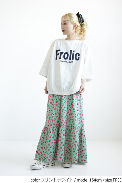 Frolicプリント6分袖プルオーバー