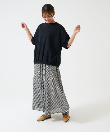 Hem Gathered Heart Pocket Pullover