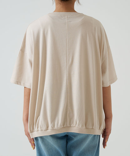 Hem Gathered Heart Pocket Pullover
