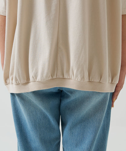Hem Gathered Heart Pocket Pullover