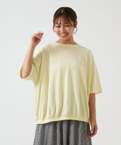 Hem Gathered Heart Pocket Pullover
