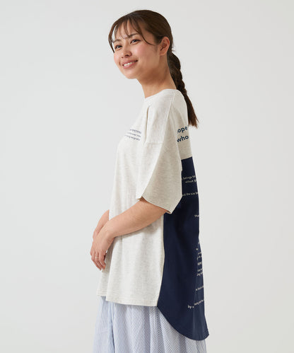 アシメバックロゴ半袖チュニック