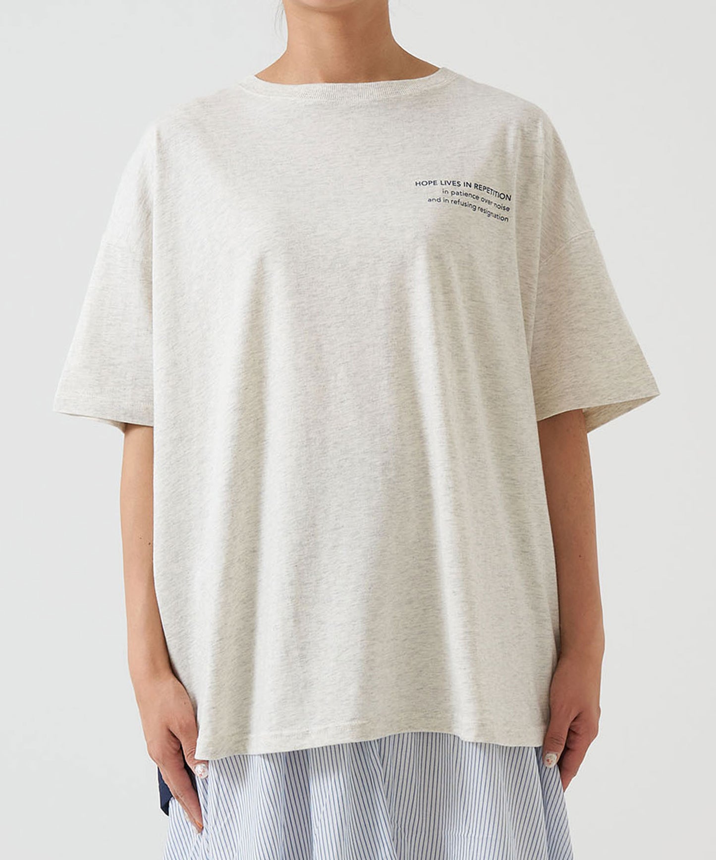 アシメバックロゴ半袖チュニック