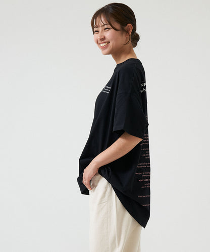 アシメバックロゴ半袖チュニック