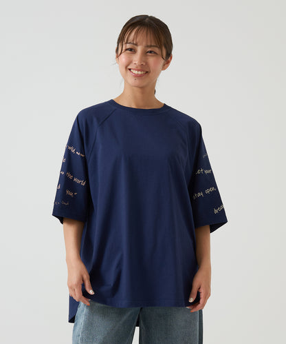 Hem Round Sleeve Embroidery Tunic