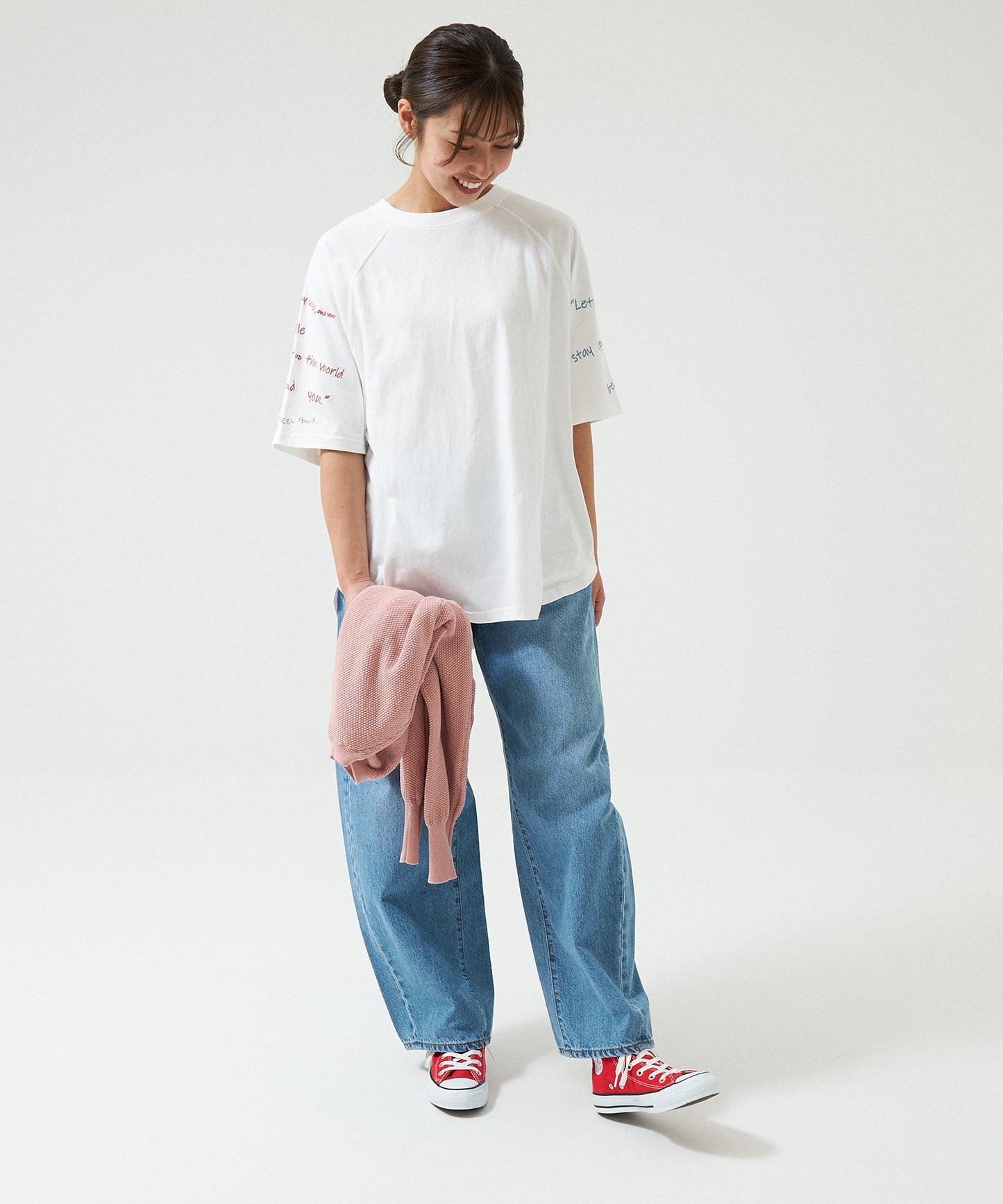 Hem Round Sleeve Embroidery Tunic