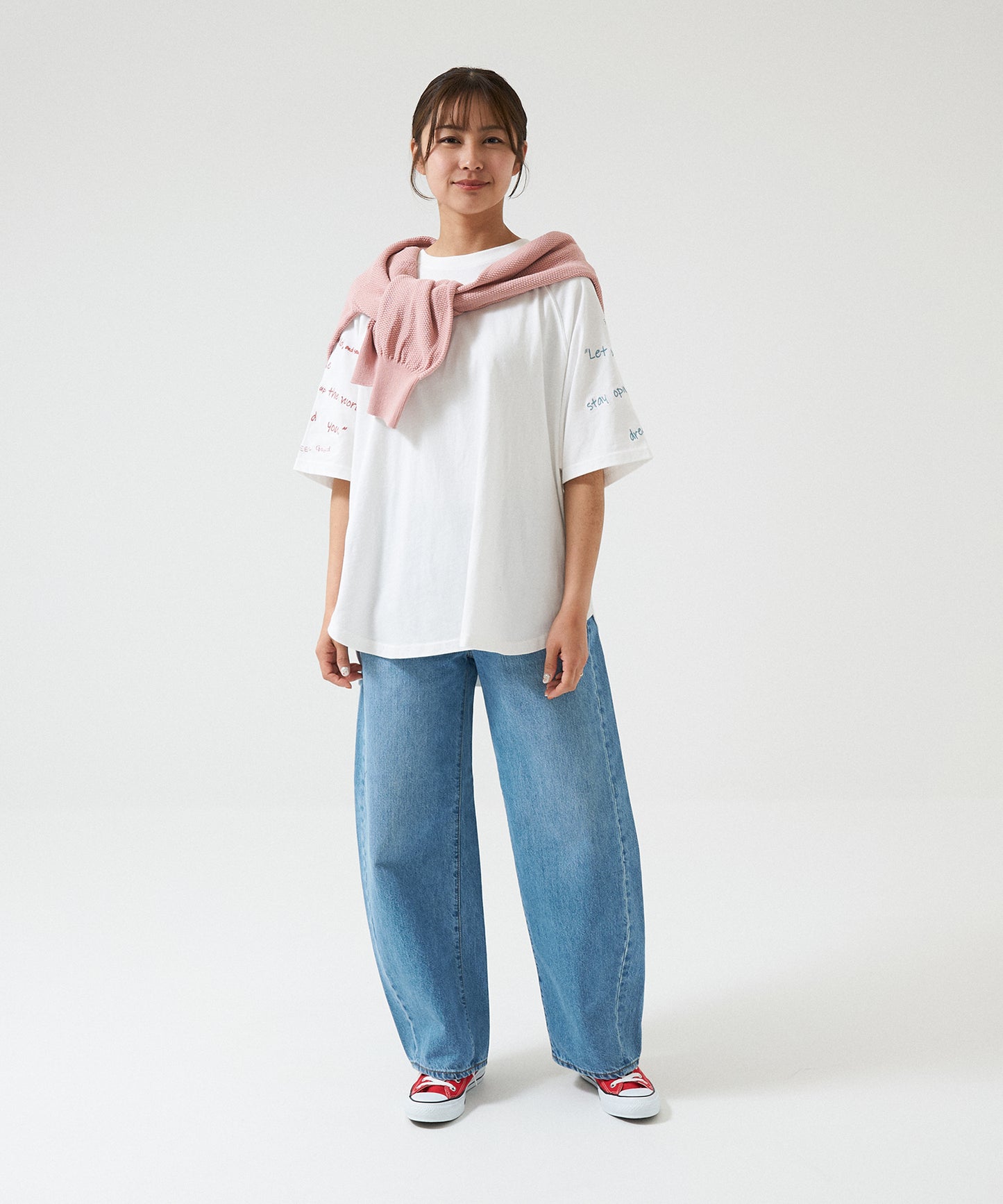 Hem Round Sleeve Embroidery Tunic