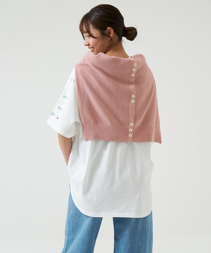 Hem Round Sleeve Embroidery Tunic
