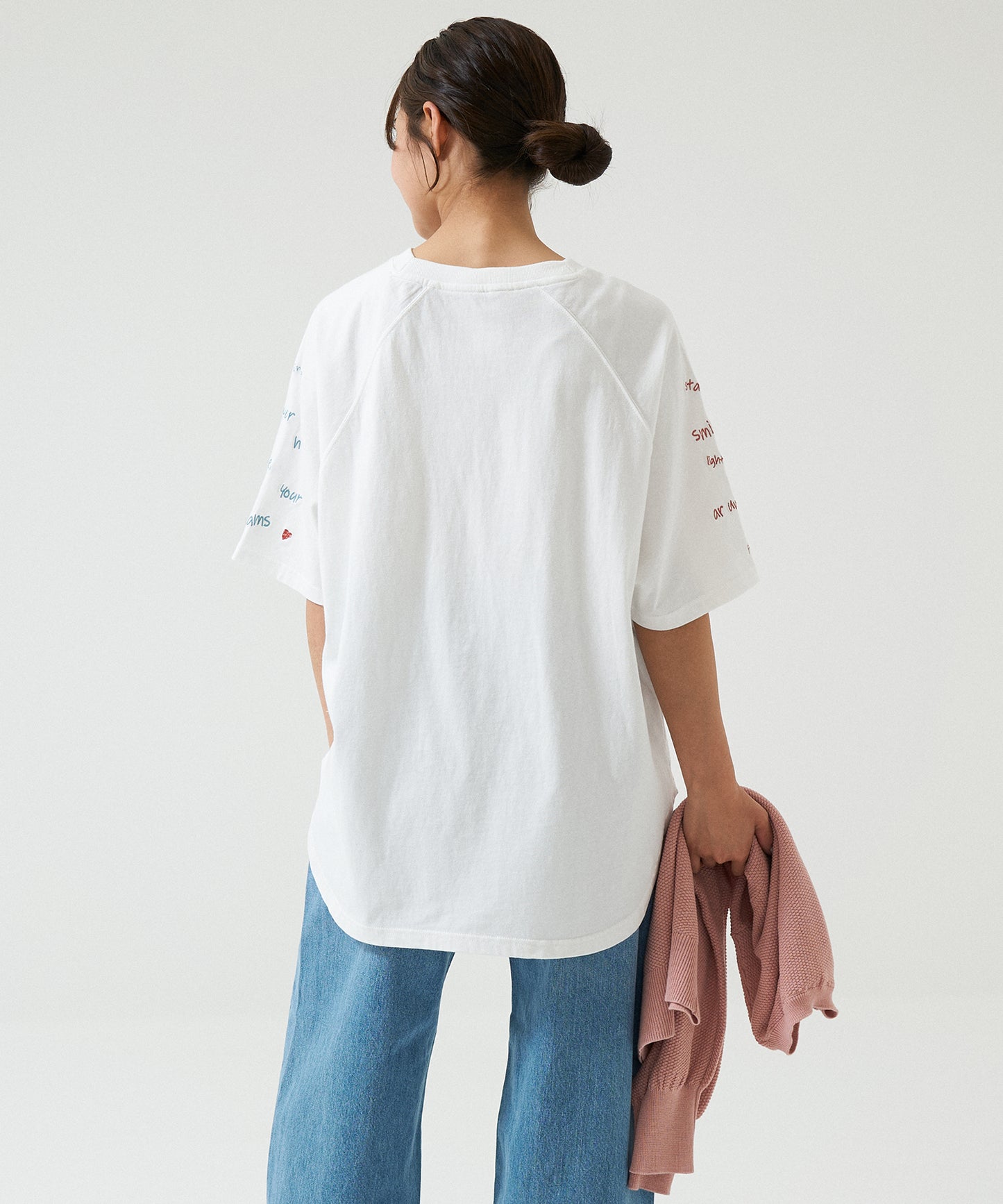 Hem Round Sleeve Embroidery Tunic