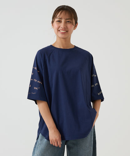 Hem Round Sleeve Embroidery Tunic