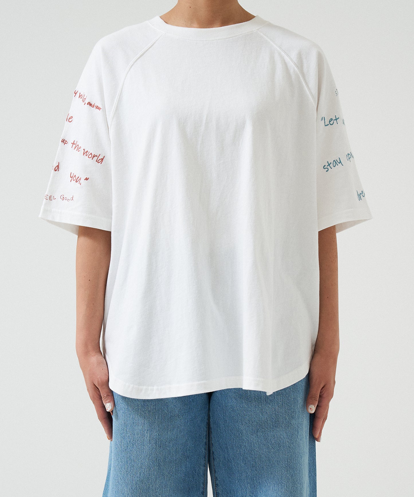 Hem Round Sleeve Embroidery Tunic
