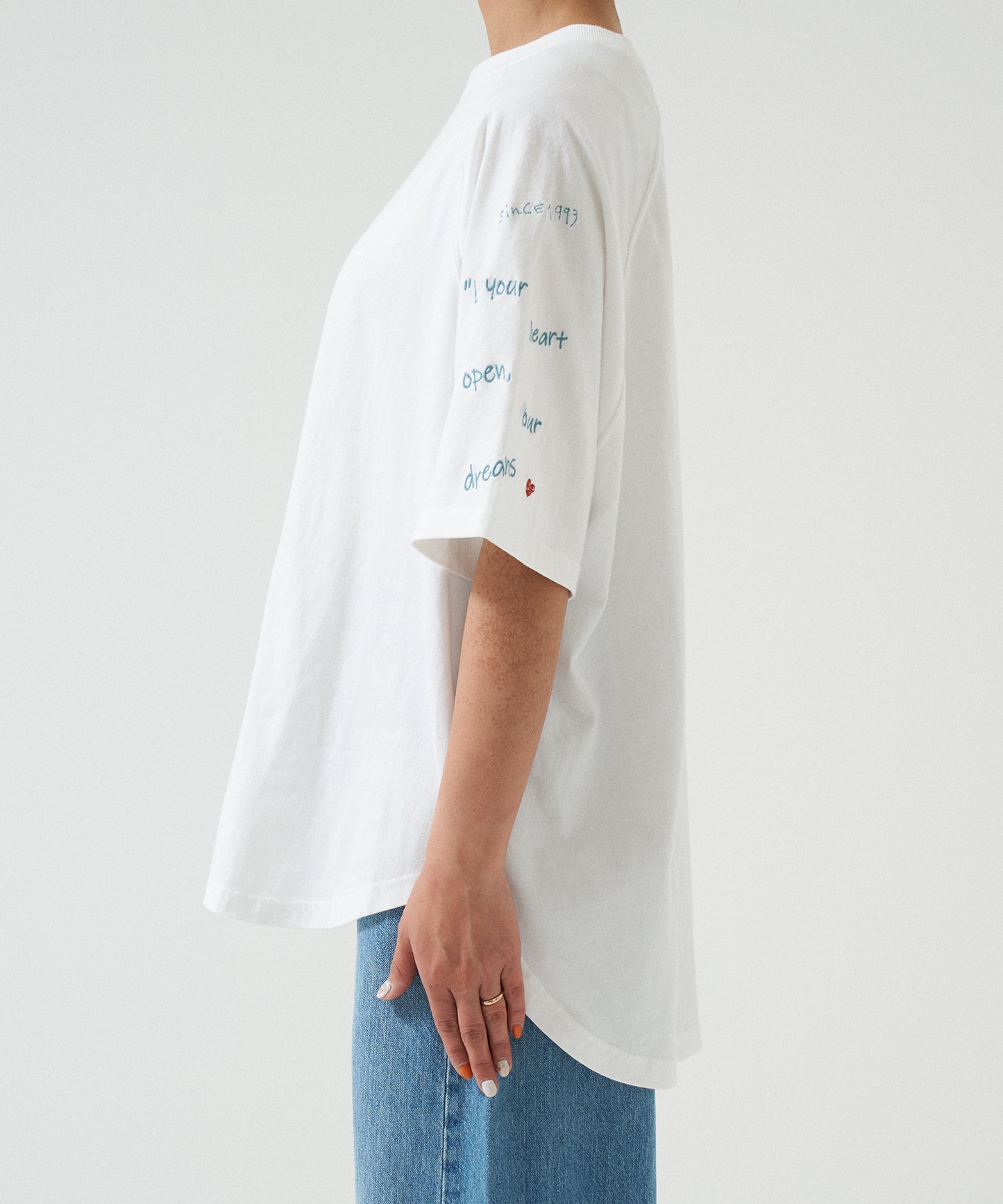 Hem Round Sleeve Embroidery Tunic