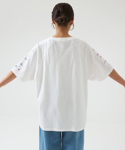 Hem Round Sleeve Embroidery Tunic