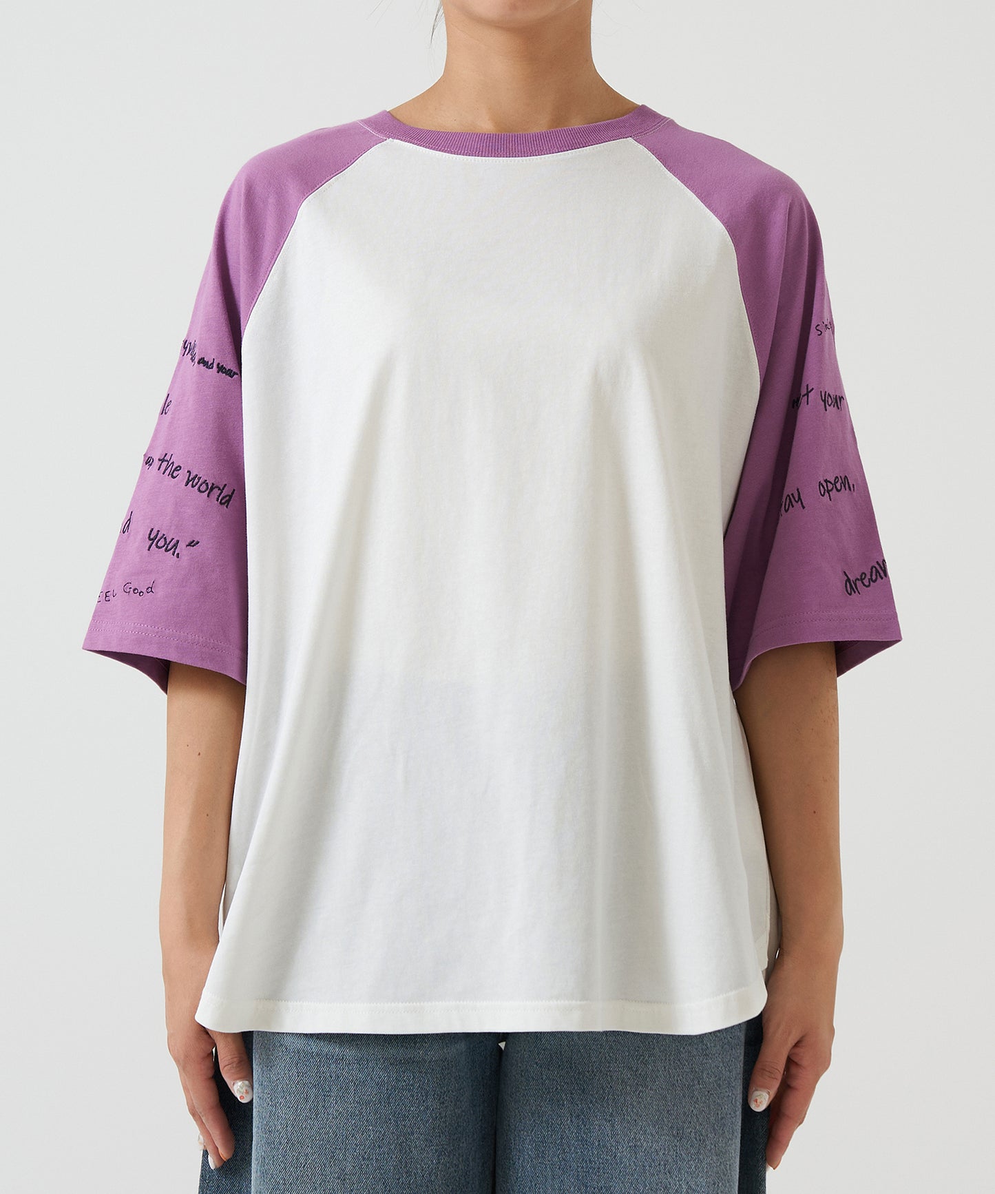 Hem Round Sleeve Embroidery Tunic