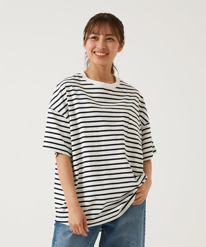Hem Round Color-Blocked Stitch Tunic
