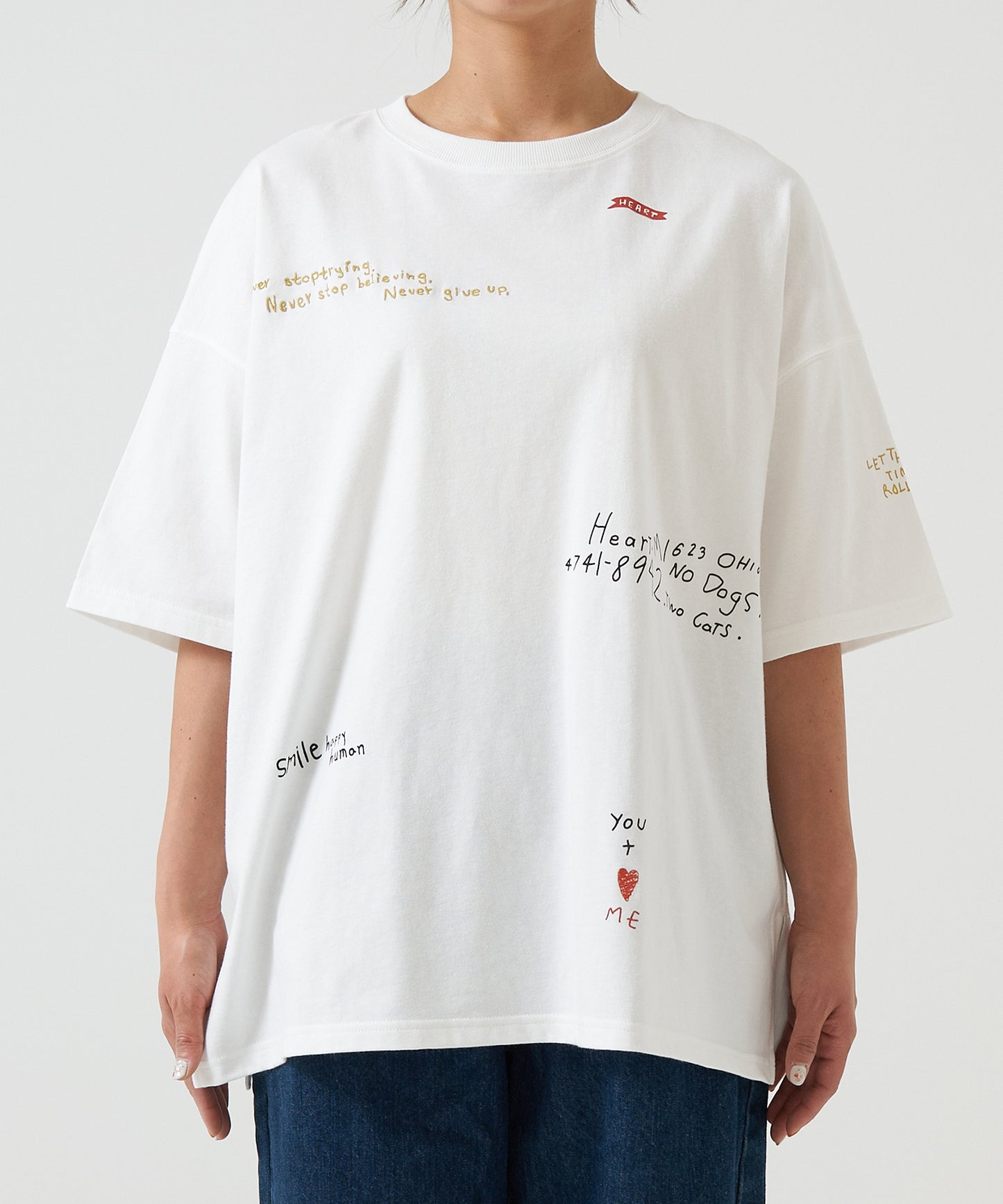 ランダムプリント刺繍チュニック