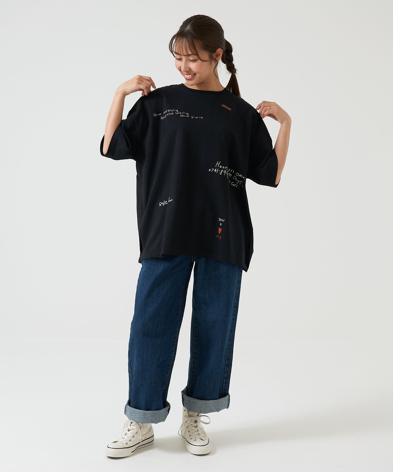 ランダムプリント刺繍チュニック – HEART MARKET