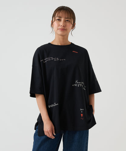 ランダムプリント刺繍チュニック