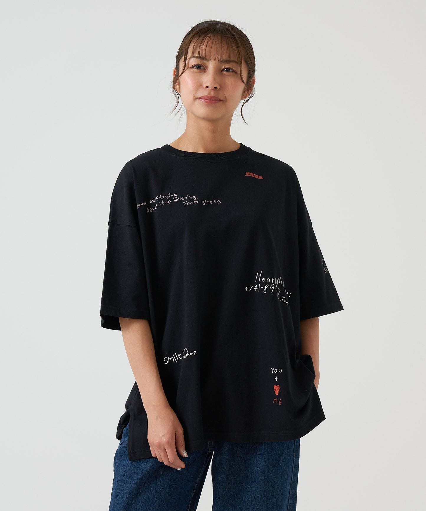 ランダムプリント刺繍チュニック