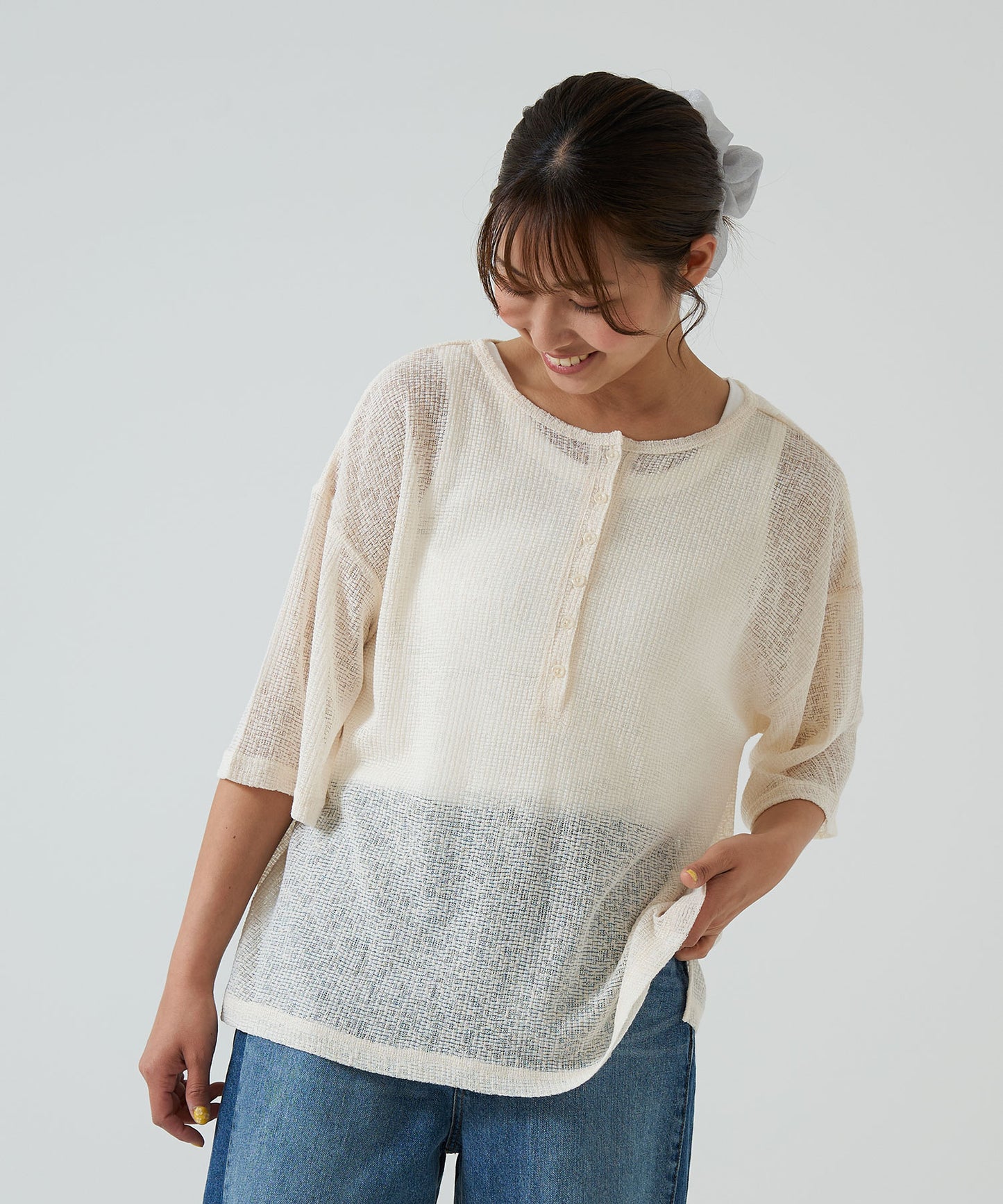 《April 23 Arrival》Knit-Like Front and Back 2-Way Pullover