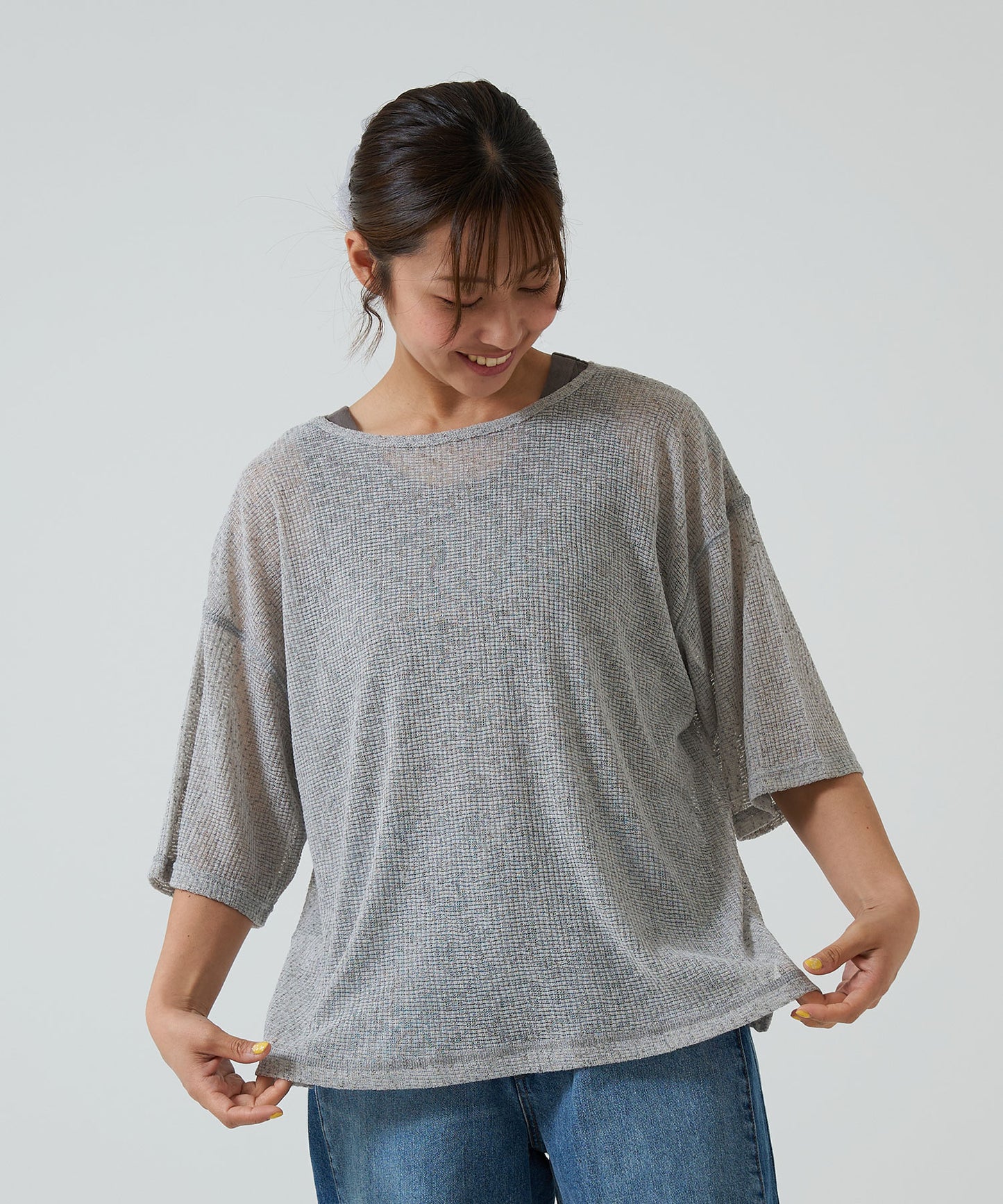 《April 23 Arrival》Knit-Like Front and Back 2-Way Pullover