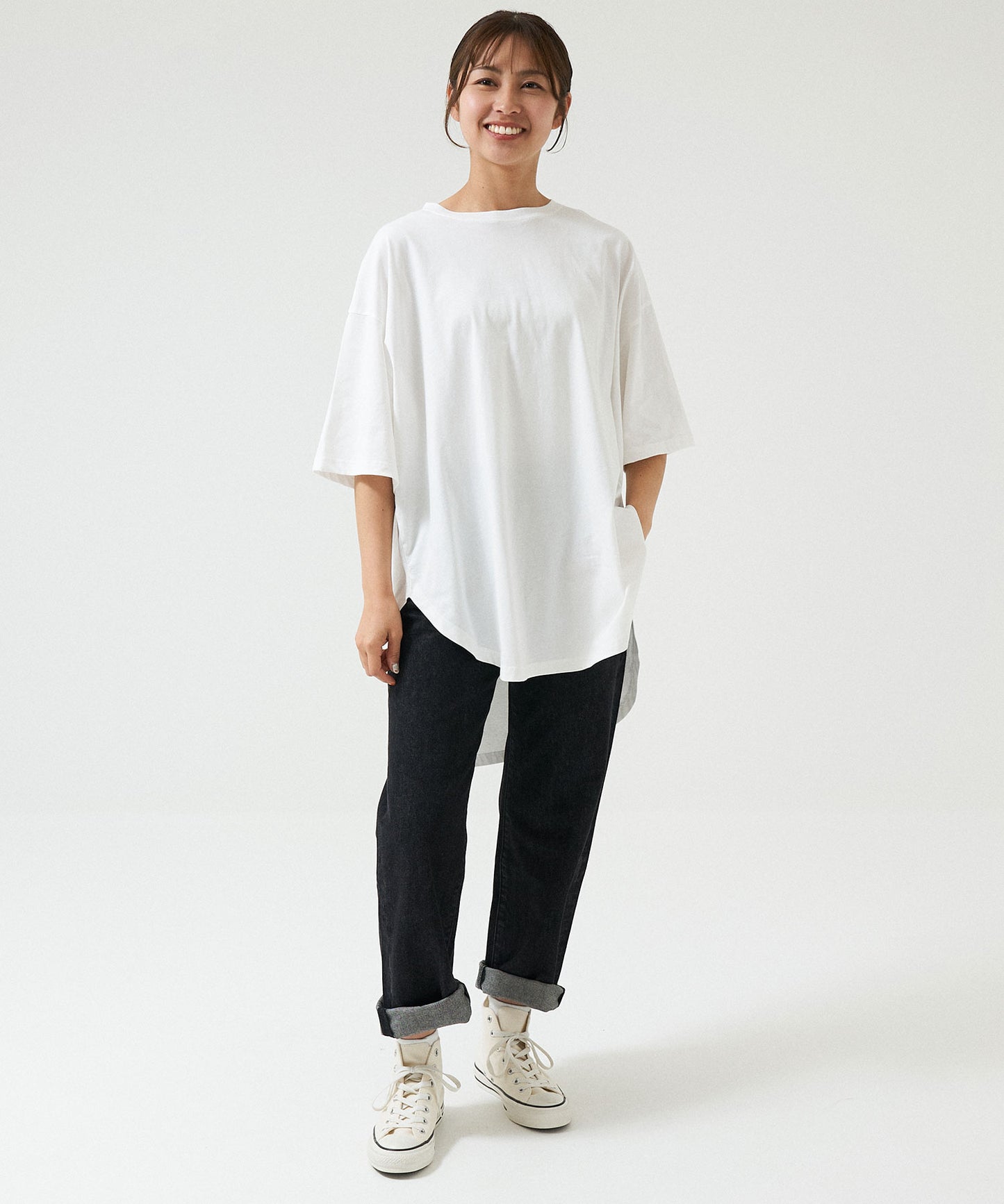 《4月24日入荷》裾ラウンドビッグTEE