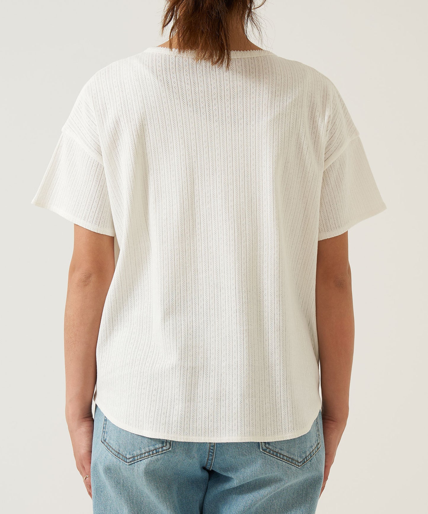 《April 23 Arrival》Eyelet Rib Crew Henley Pullover