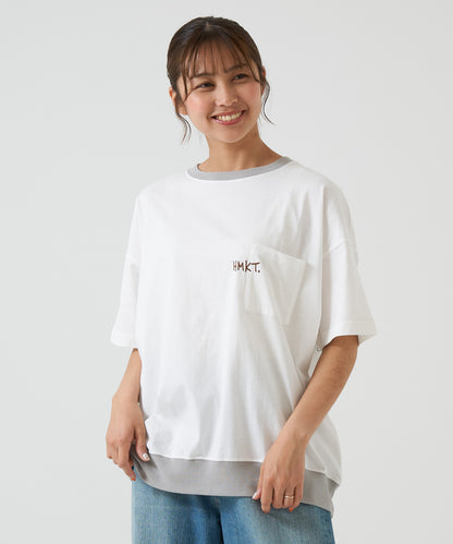 One-Sided Chest Embroidery Back Print Pullover