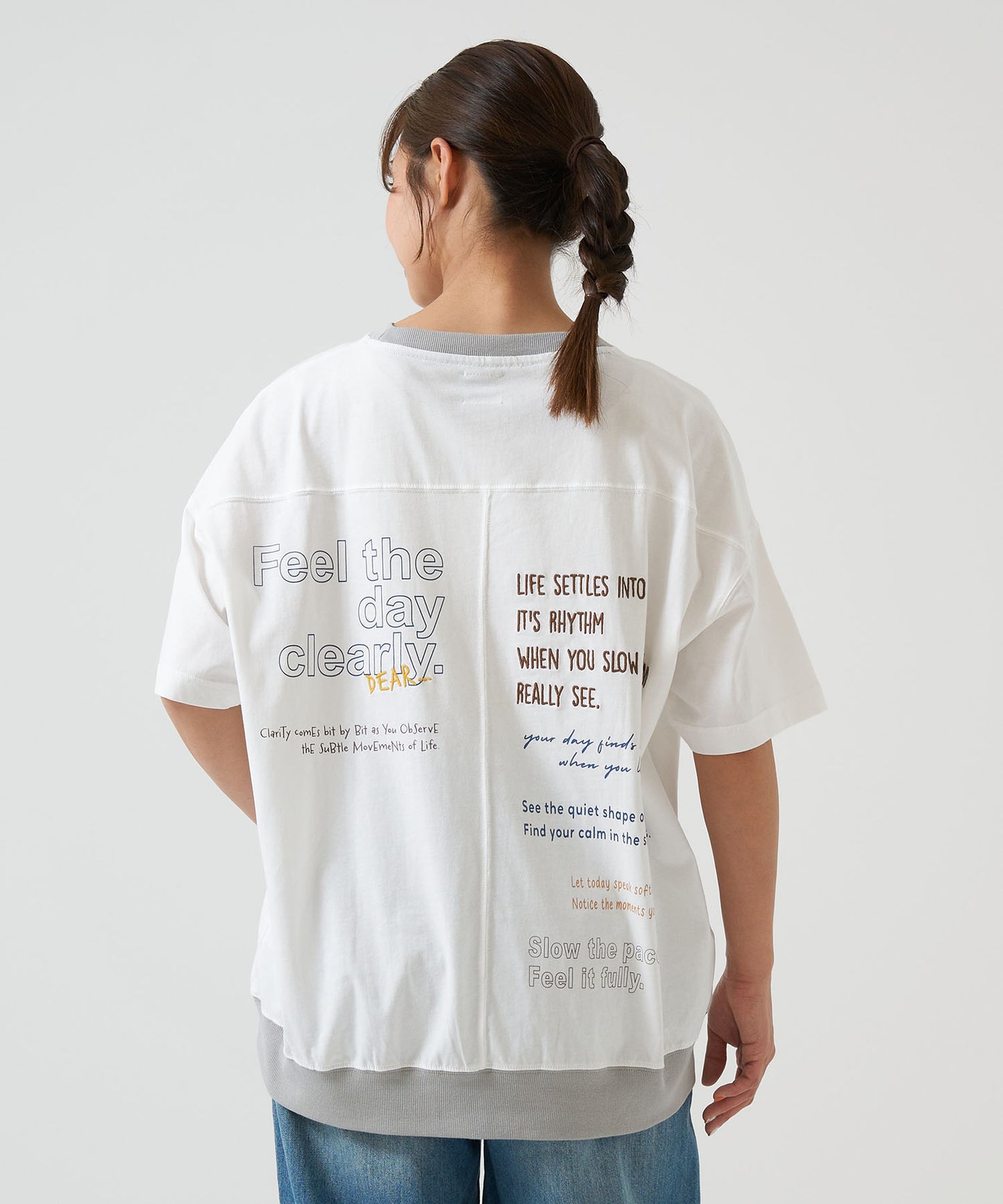 One-Sided Chest Embroidery Back Print Pullover