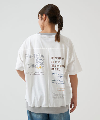 One-Sided Chest Embroidery Back Print Pullover