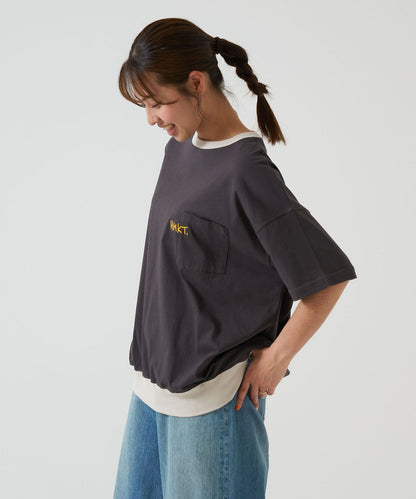 One-Sided Chest Embroidery Back Print Pullover
