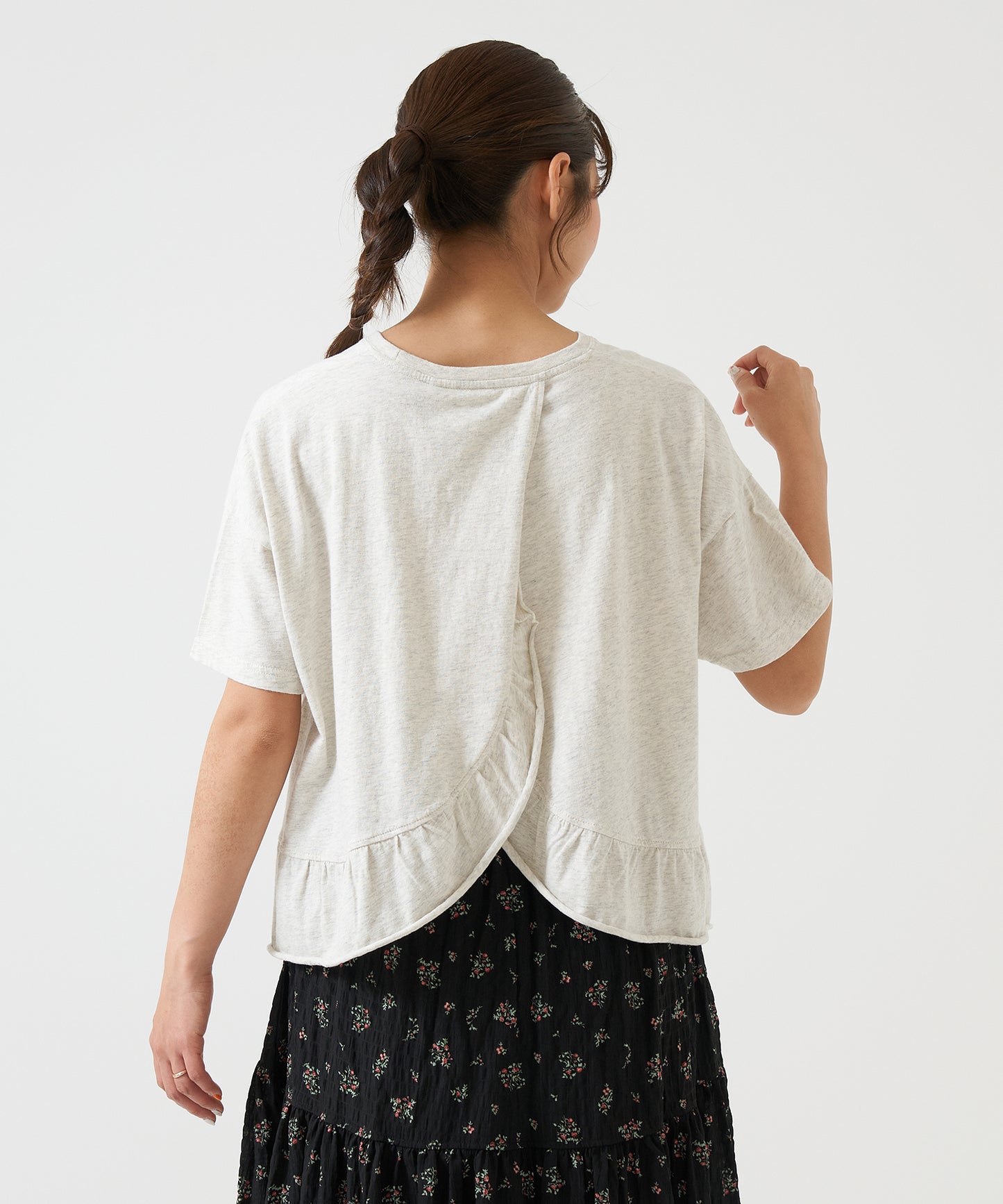 Ruffled Hem Back Design Pullover