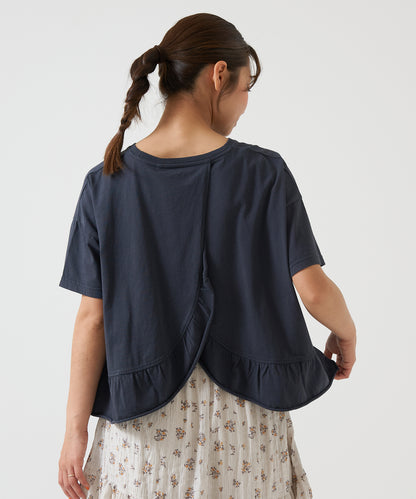 Ruffled Hem Back Design Pullover