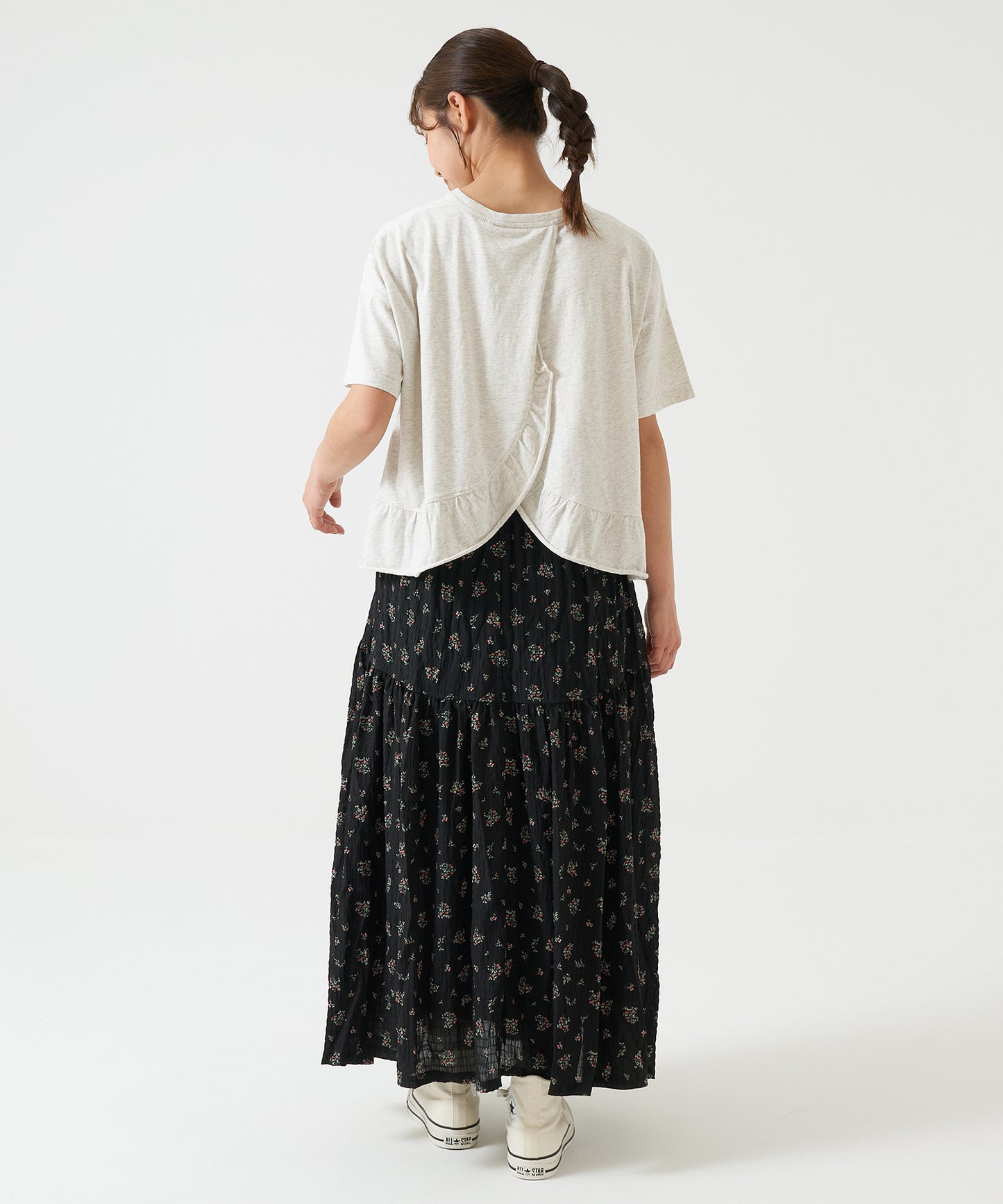 Ruffled Hem Back Design Pullover